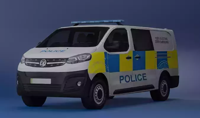 UK Police Vauxhall Van  Low-poly 3D model