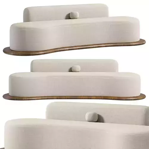  White Velvet Seaters Curved Sofa by Homary