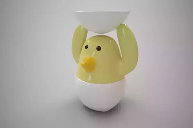 chicken holding a shell