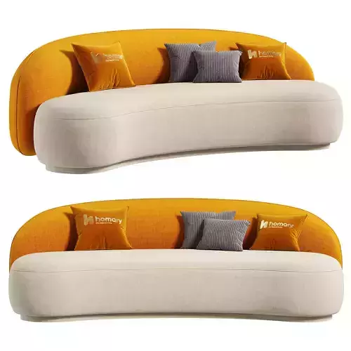 Modern Leather Upholstered Sofa by Homary