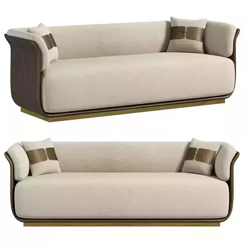  White  Brown Sofa by Homary