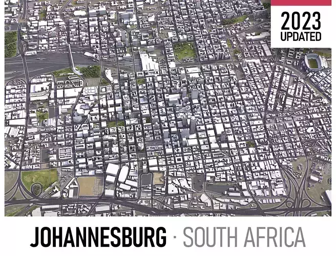 Johannesburg - 3D City Low-poly 3D model