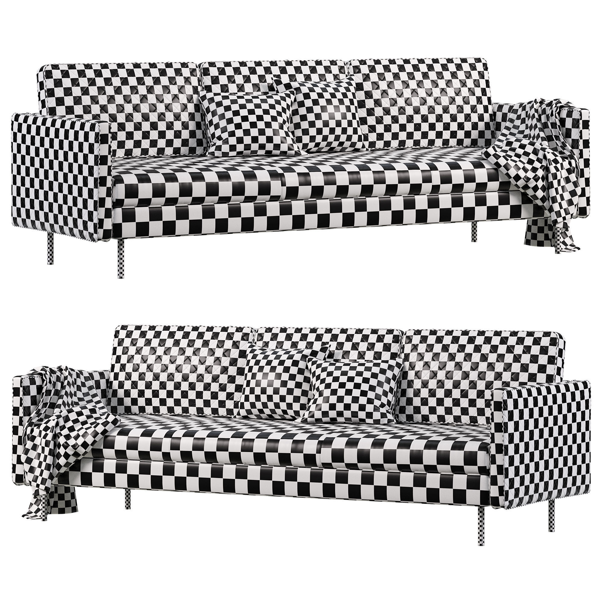 Fabric Upholstered Sofa by Homary 3D model_4