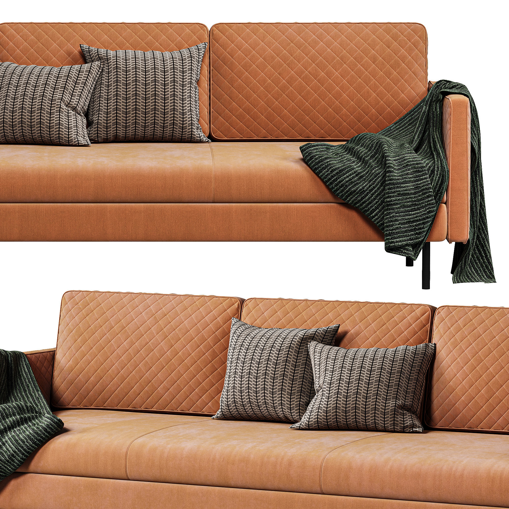 Fabric Upholstered Sofa by Homary 3D model_2