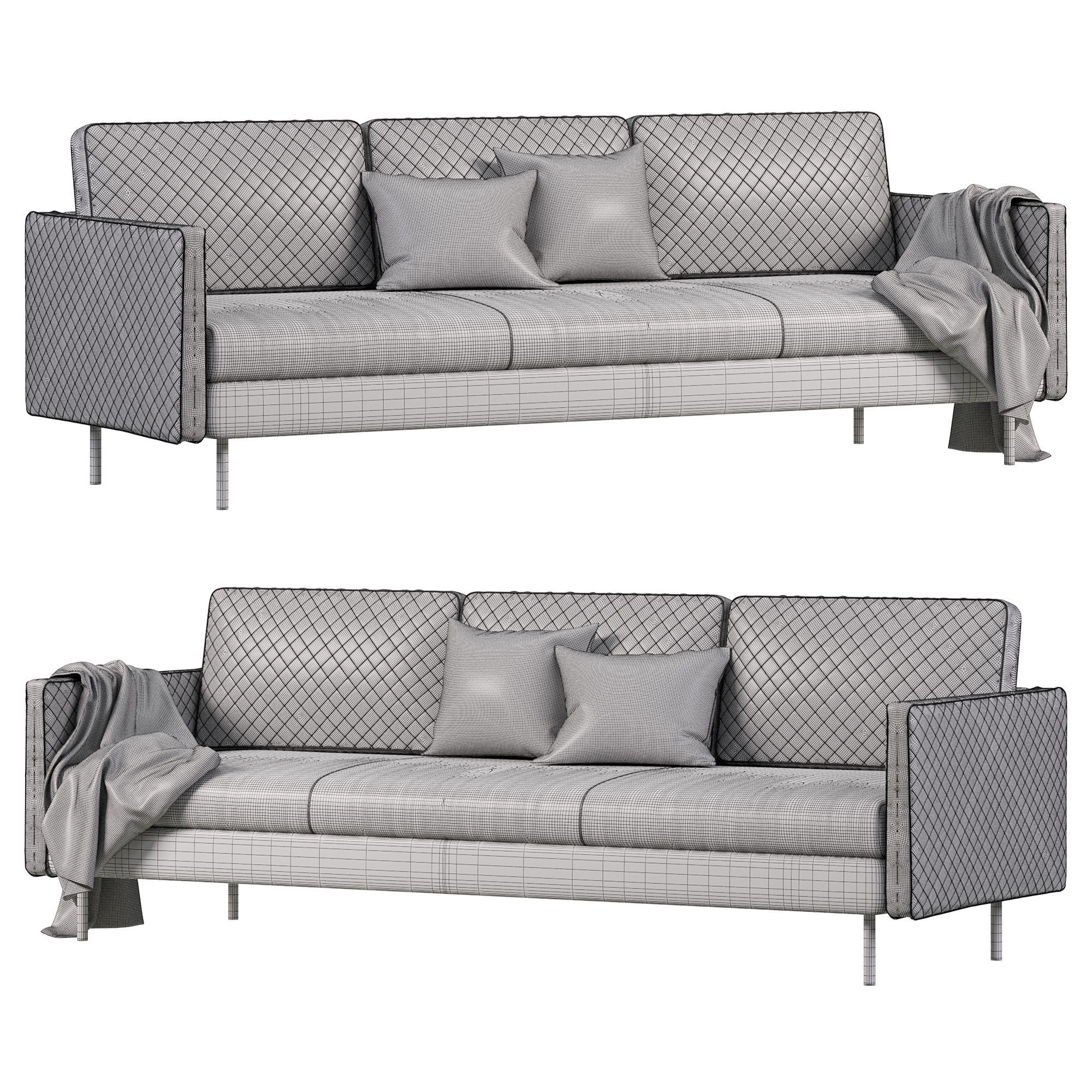 Fabric Upholstered Sofa by Homary 3D model_3