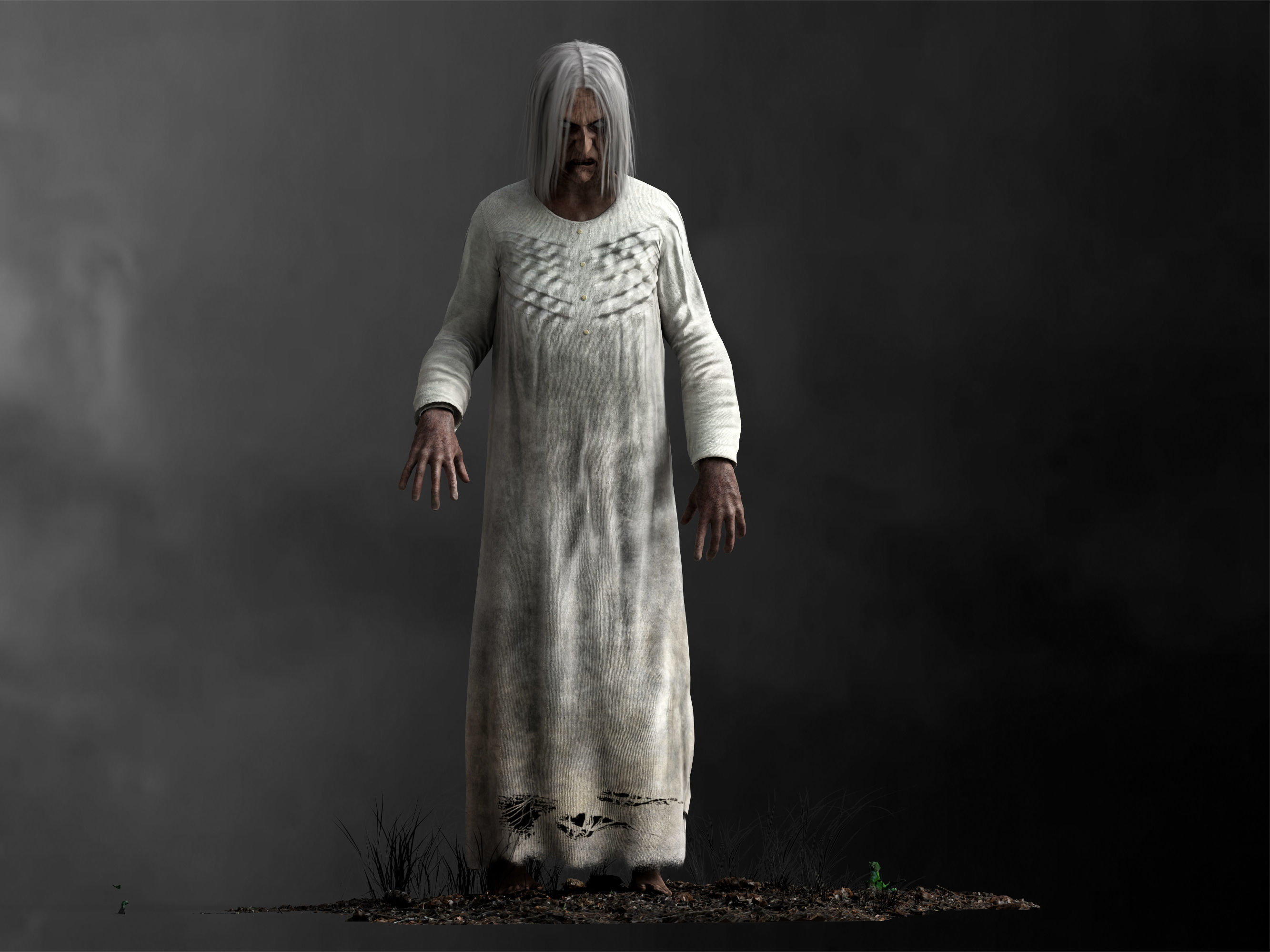 Horror Granny Low-poly 3D model_7
