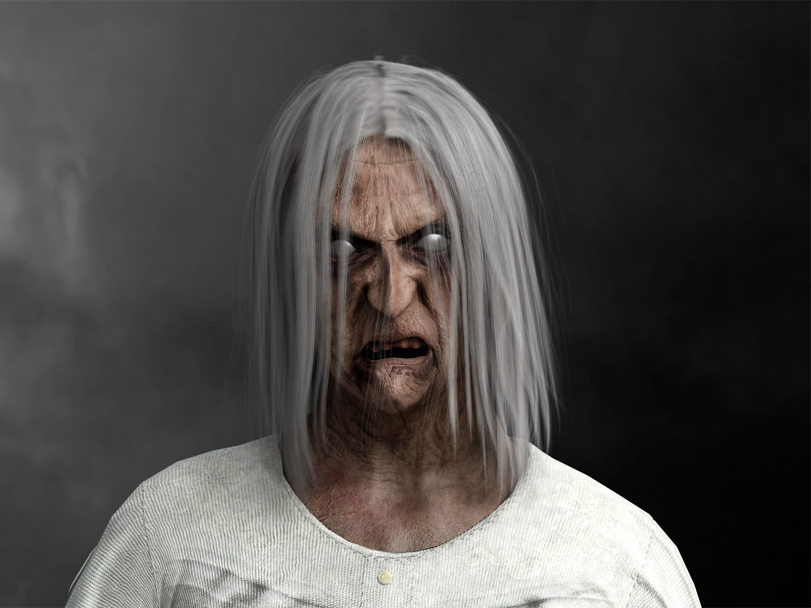 Horror Granny Low-poly 3D model_4