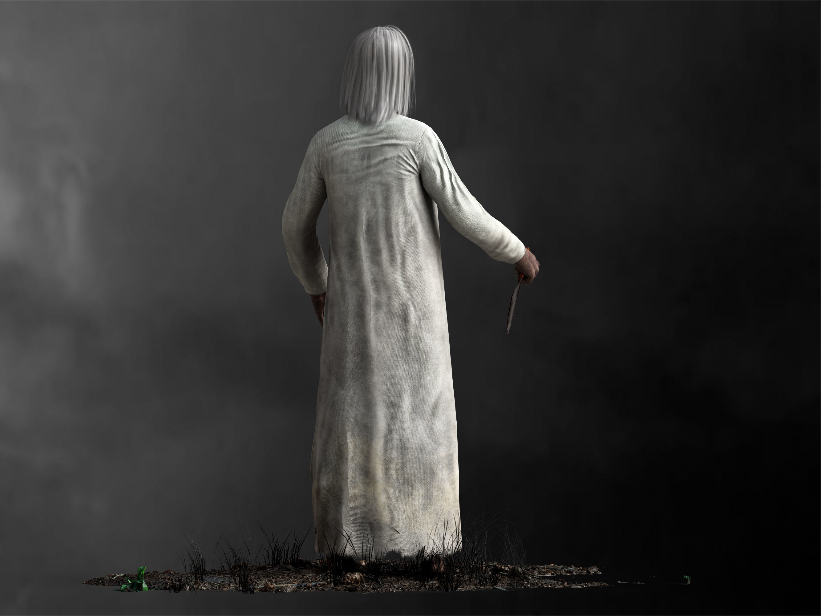 Horror Granny Low-poly 3D model_5