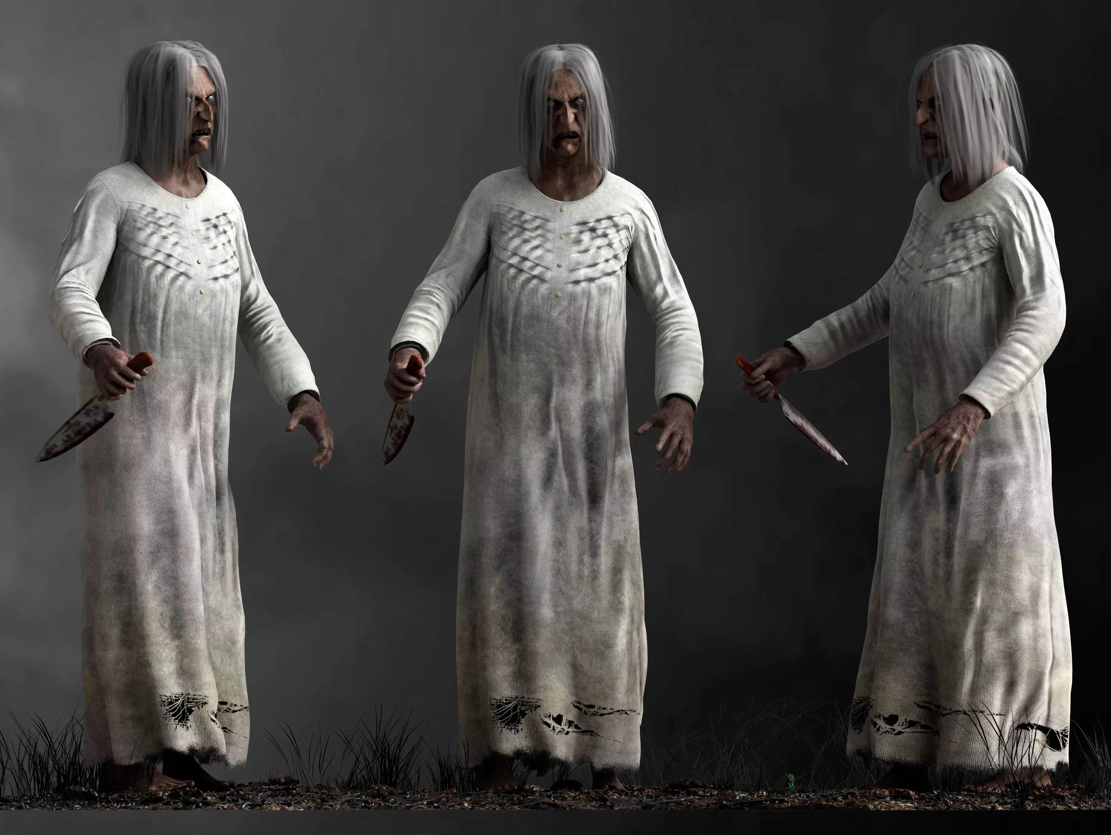 Horror Granny Low-poly 3D model_0