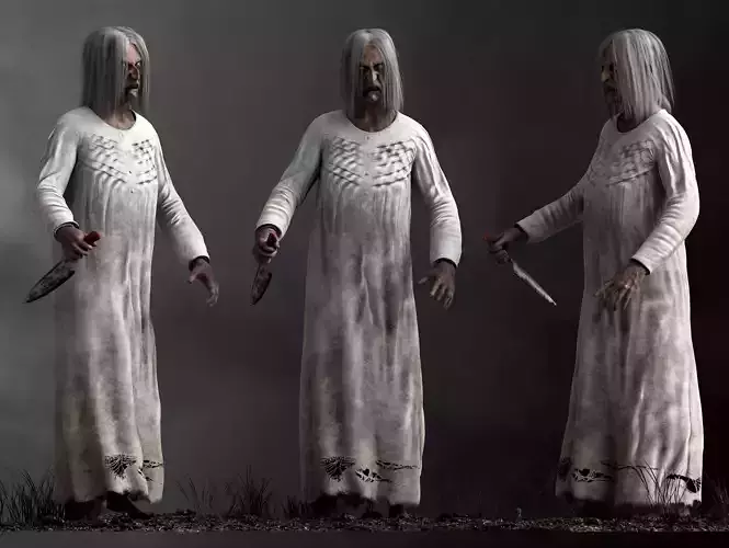 Horror Granny Low-poly 3D model