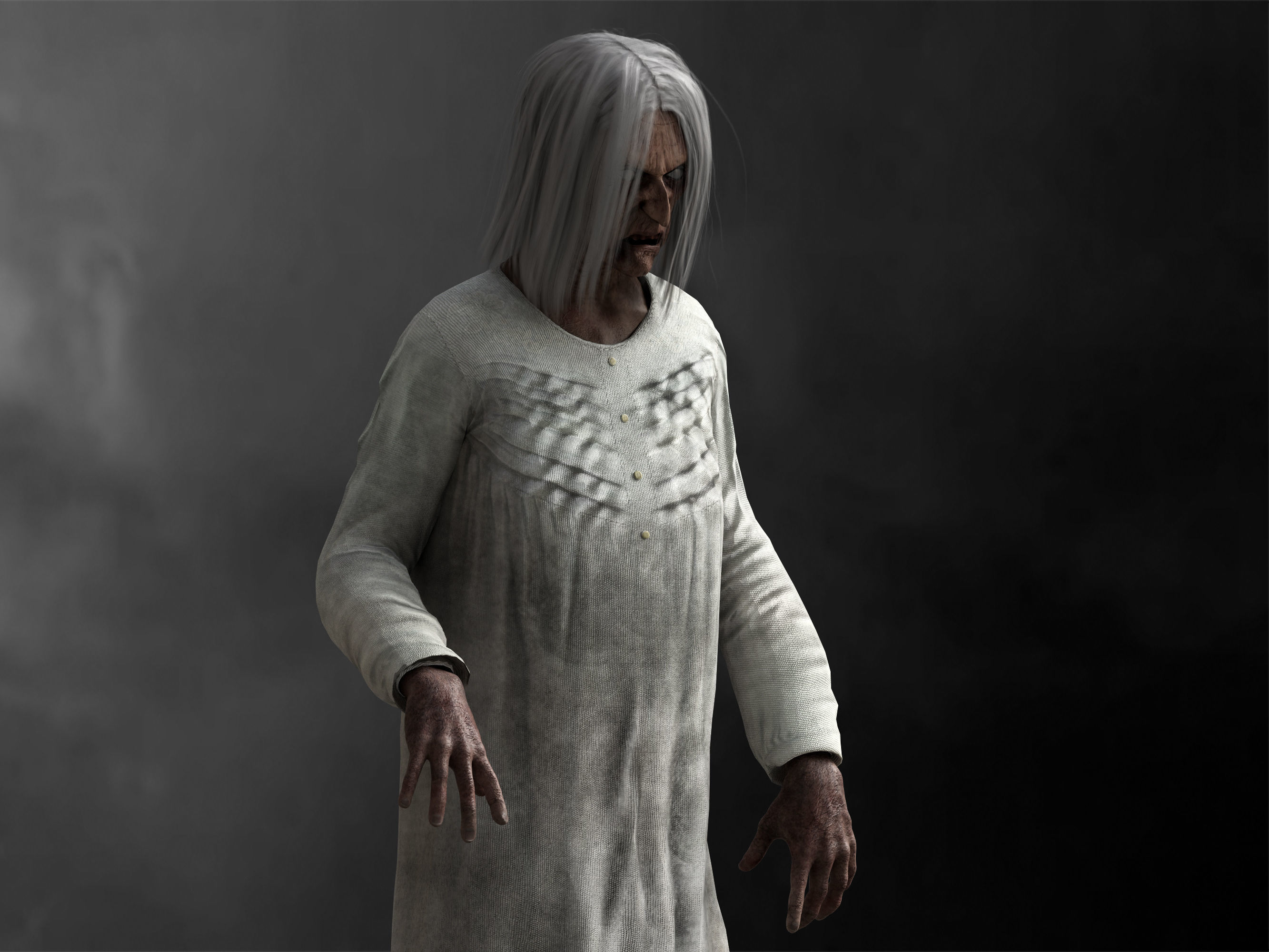 Horror Granny Low-poly 3D model_8
