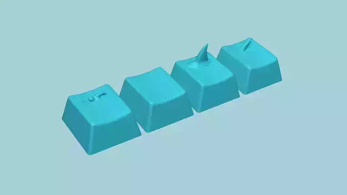 KeyCap - Shark Attack - Creative Decorative KeyCaps 3D print model