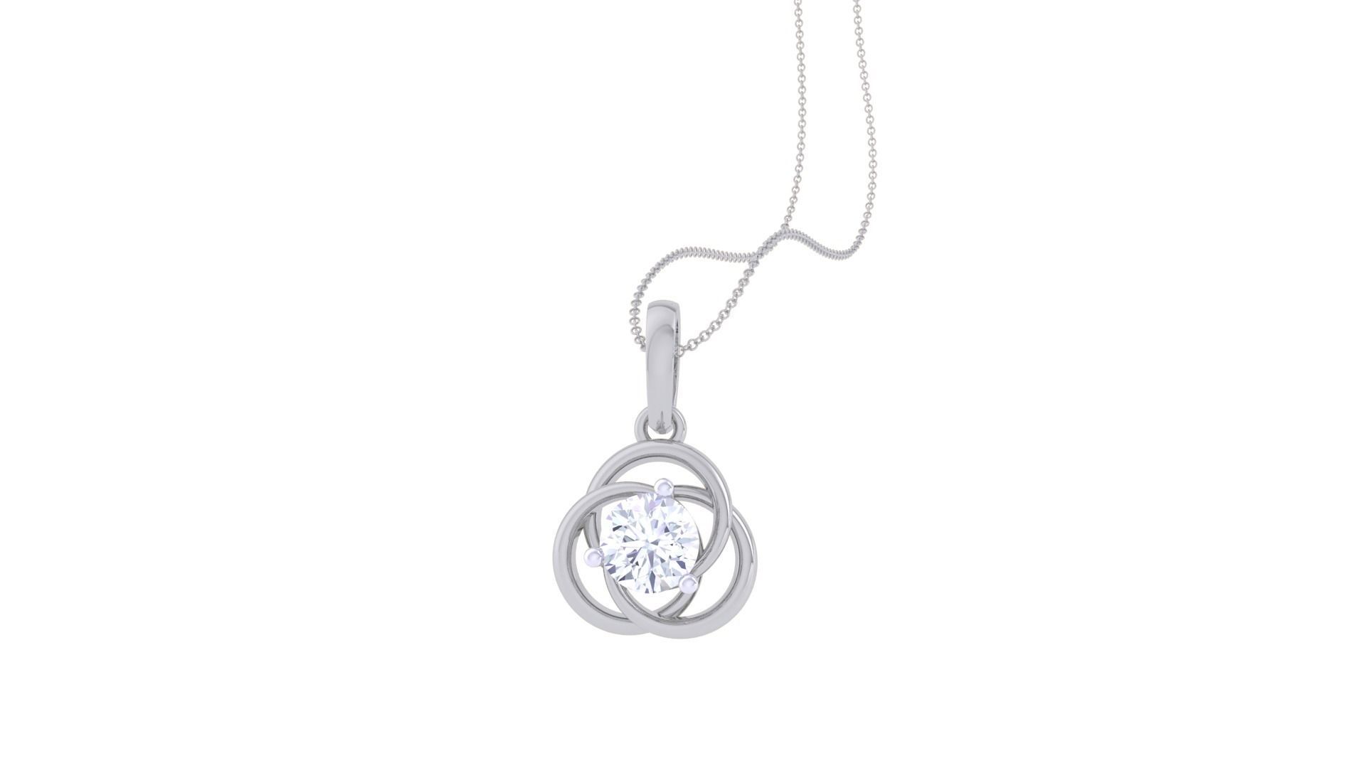 Ultra Light Wt Solitaire Diamond Pendant Necklace 3dm stl obj 3D print model_1