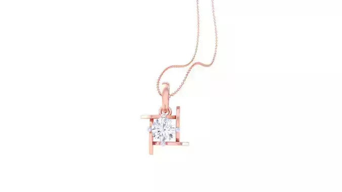 Ultra Light Wt Solitaire Diamond Pendant Necklace 3dm stl obj 3D print model