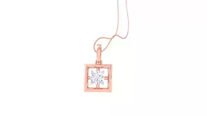 Ultra Light Wt Solitaire Diamond Pendant Necklace 3dm stl obj 3D print model