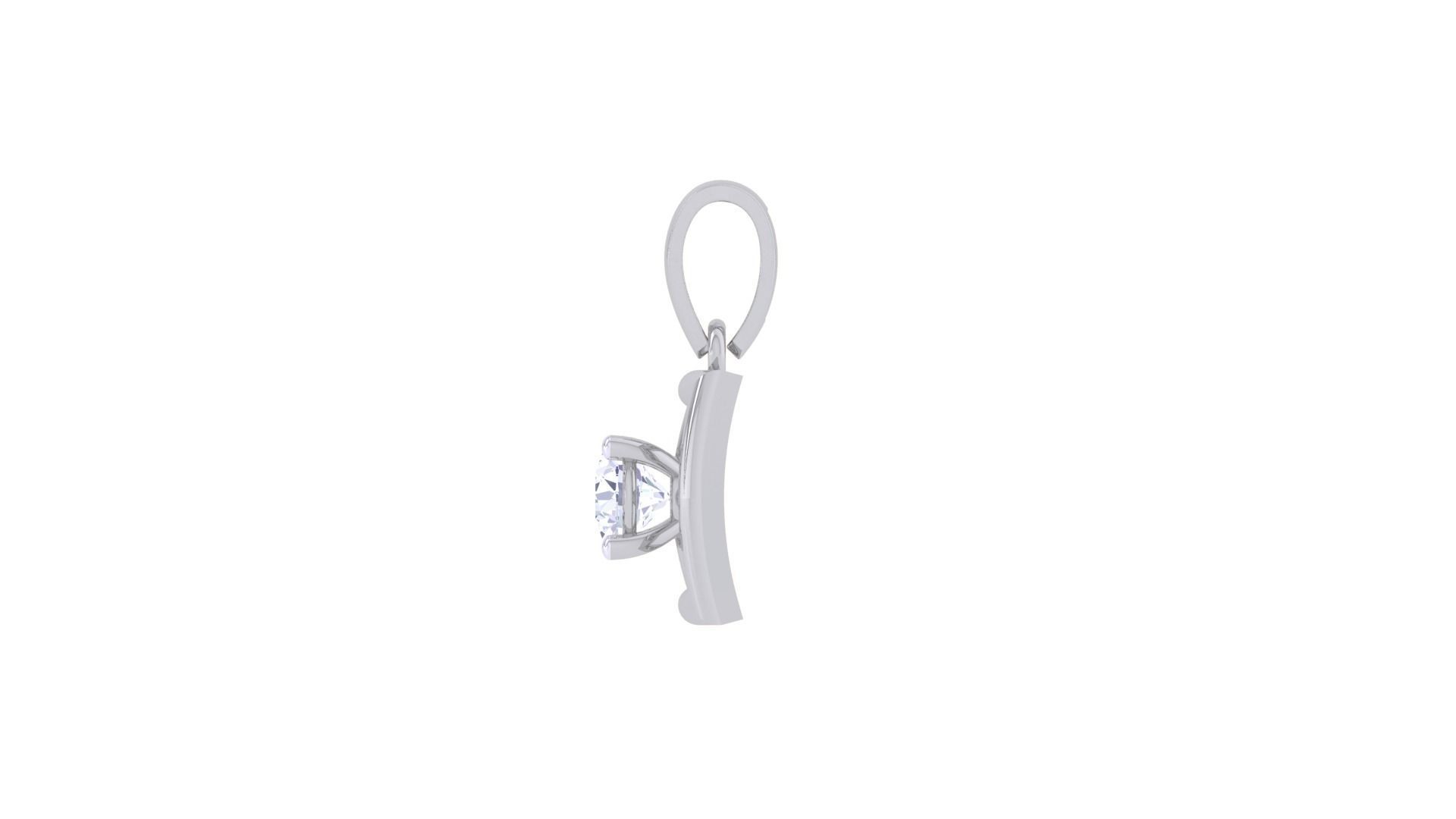 Ultra Light Wt Solitaire Diamond Pendant Necklace 3dm stl obj 3D print model_8