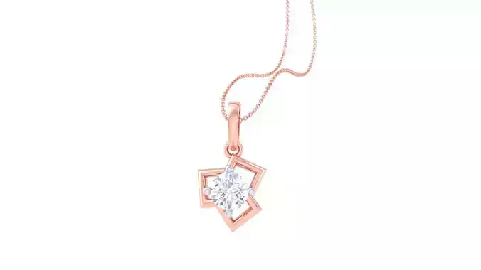 Ultra Light Wt Solitaire Diamond Pendant Necklace 3dm stl obj 3D print model