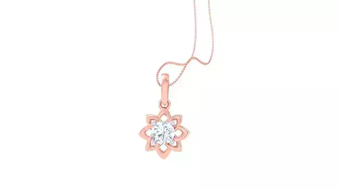 Ultra Light Wt Solitaire Diamond Pendant Necklace 3dm stl obj