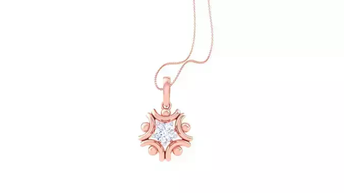 Ultra Light Wt Solitaire Diamond Pendant Necklace 3dm stl obj 3D print model