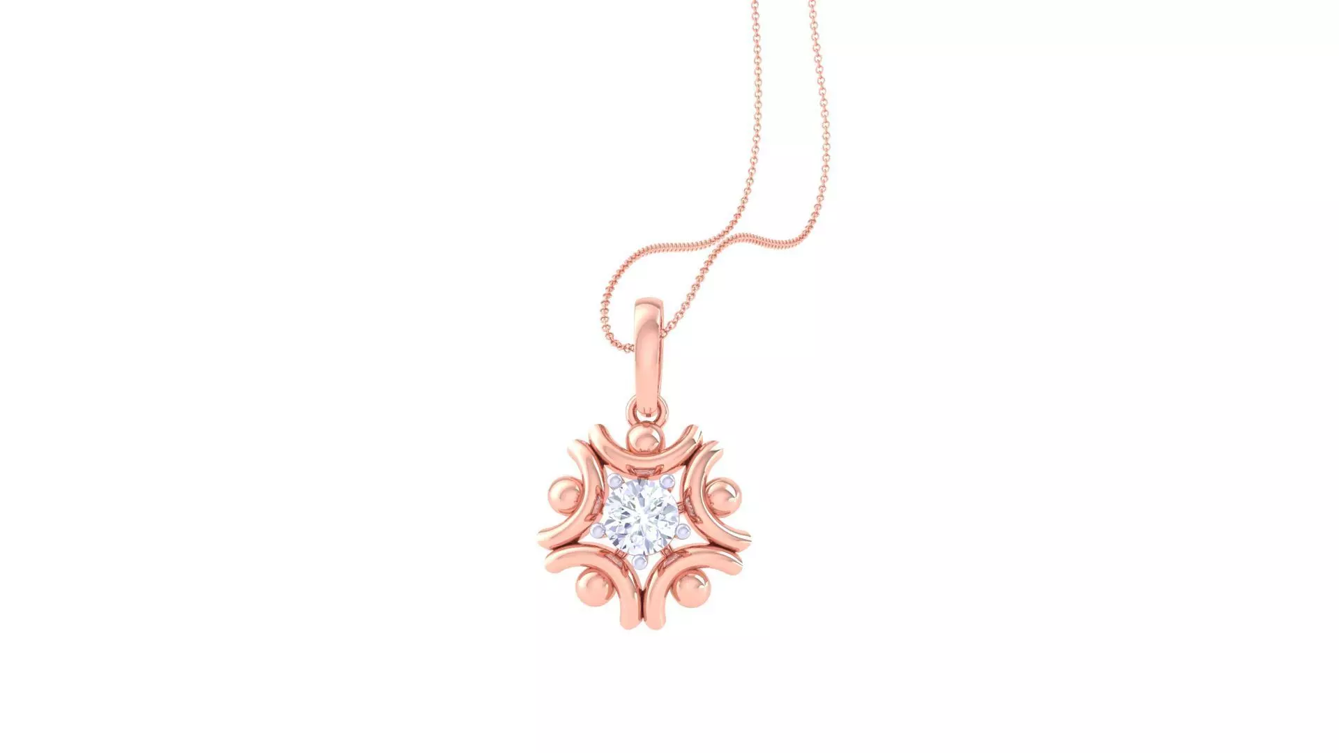 Ultra Light Wt Solitaire Diamond Pendant Necklace 3dm stl obj 3D print model_0