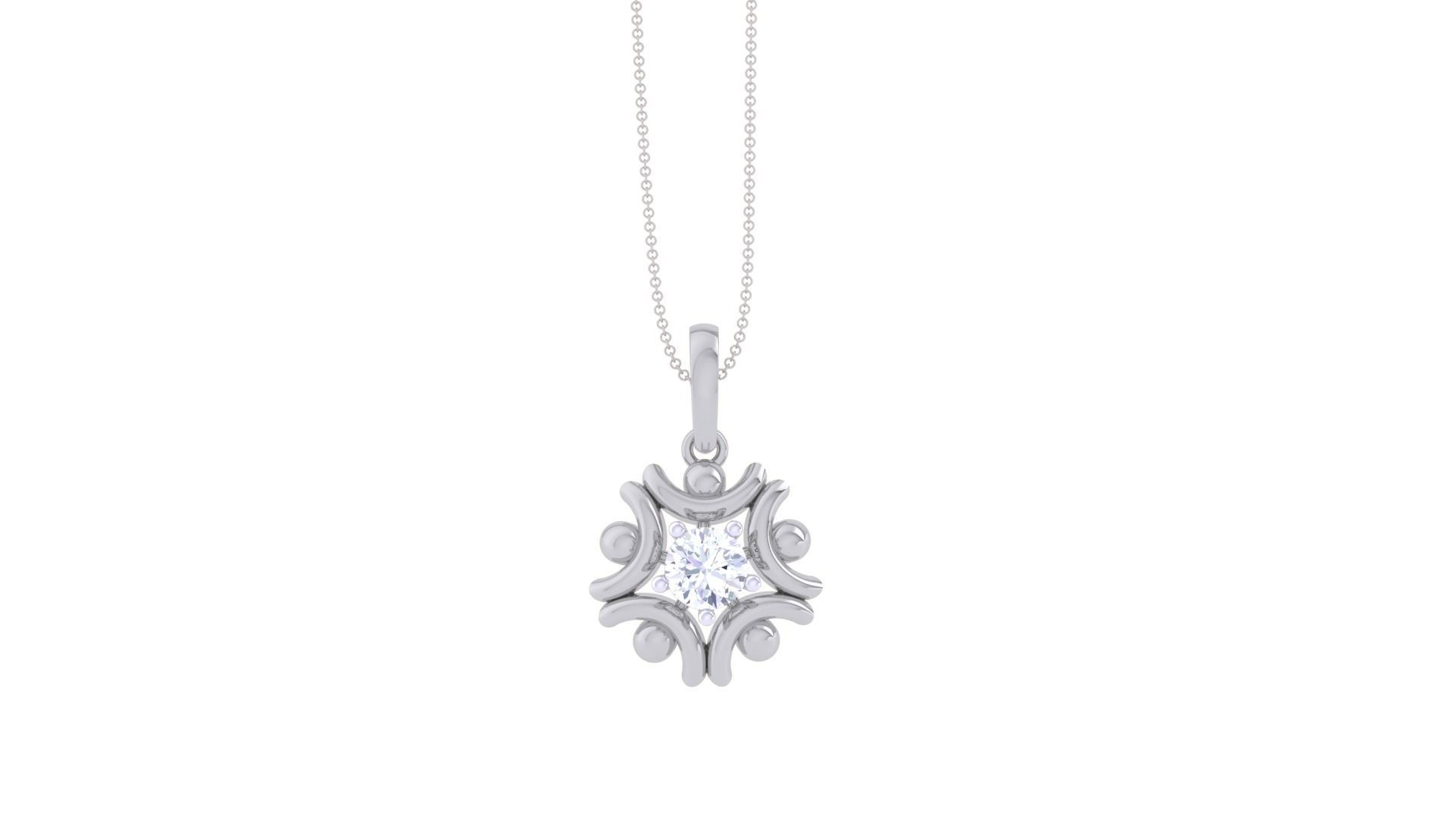 Ultra Light Wt Solitaire Diamond Pendant Necklace 3dm stl obj 3D print model_6