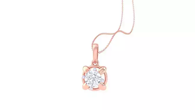 Ultra Light Wt Solitaire Diamond Pendant Necklace 3dm stl obj 3D print model