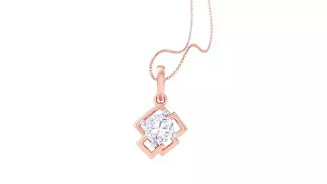 Ultra Light Wt Solitaire Diamond Pendant Necklace 3dm stl obj 3D print model