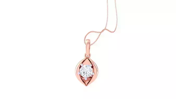 Ultra Light Wt Solitaire Diamond Pendant Necklace 3dm stl obj