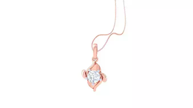 Ultra Light Wt Solitaire Diamond Pendant Necklace 3dm stl obj 3D print model
