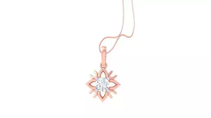 Ultra Light Wt Solitaire Diamond Pendant Necklace 3dm stl obj 3D print model