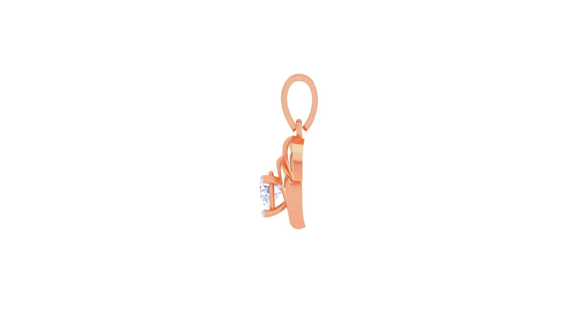 Ultra Light Wt Solitaire Diamond Pendant Necklace 3dm stl obj 3D print model_9