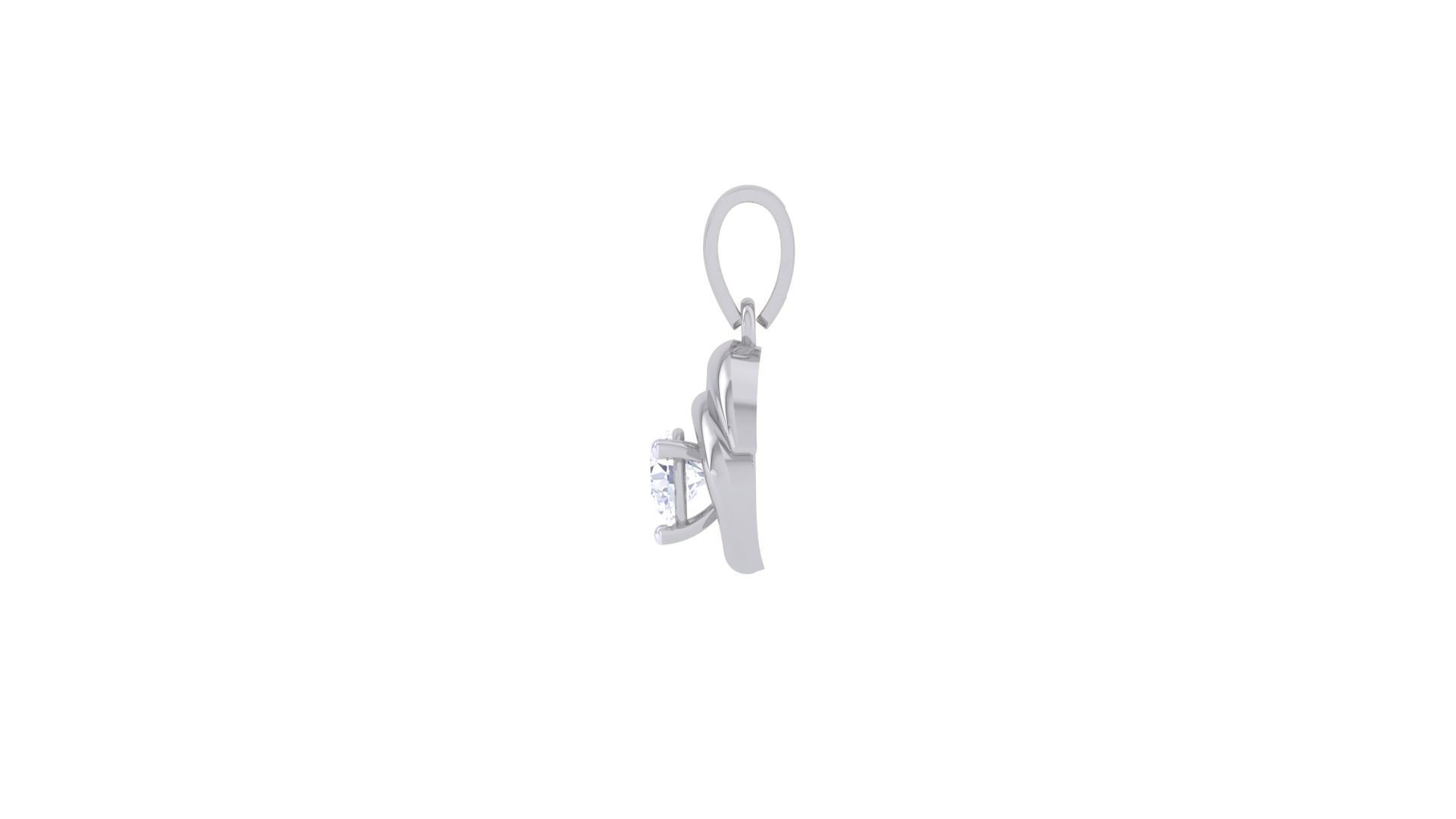 Ultra Light Wt Solitaire Diamond Pendant Necklace 3dm stl obj 3D print model_10