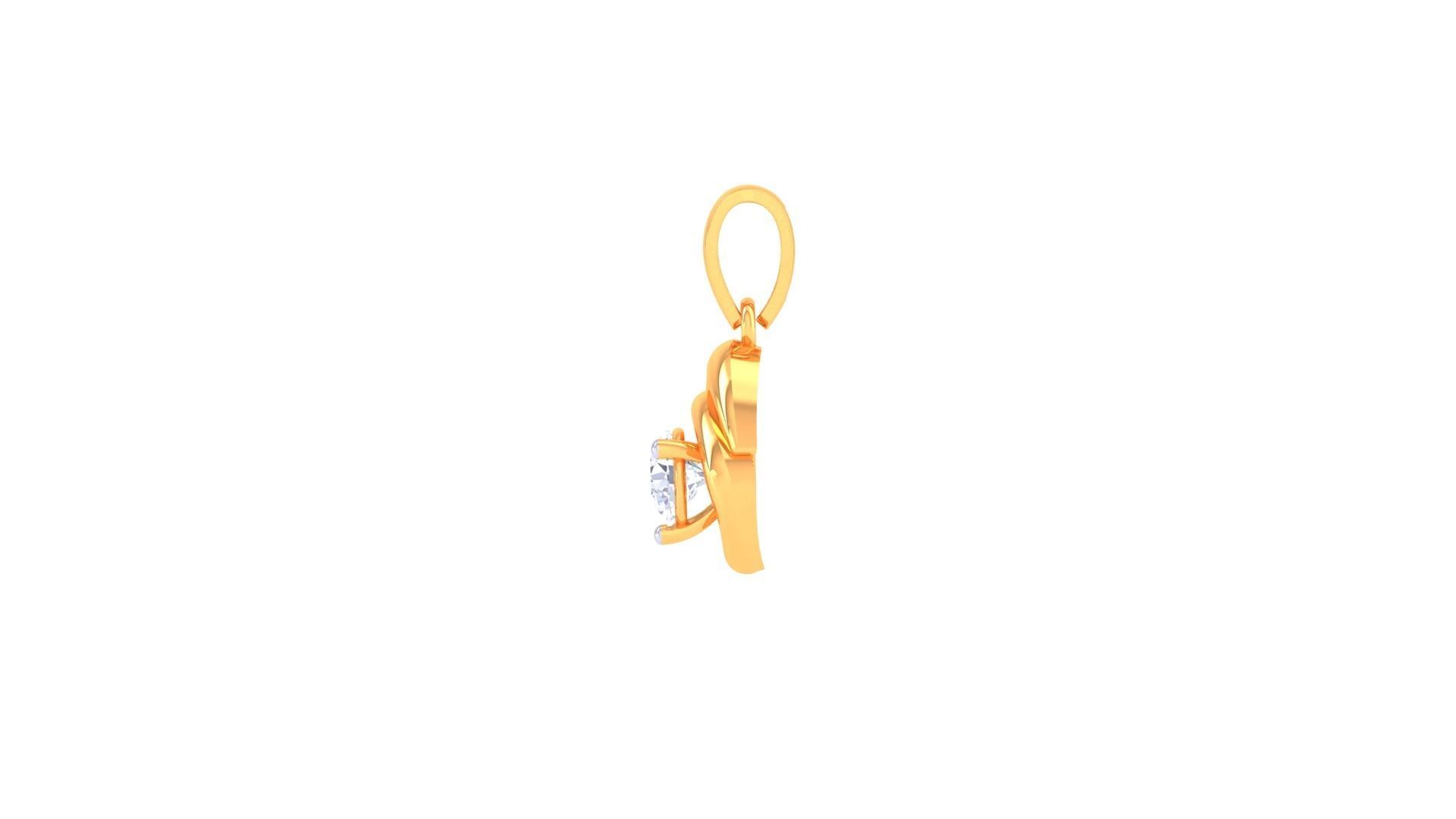 Ultra Light Wt Solitaire Diamond Pendant Necklace 3dm stl obj 3D print model_8