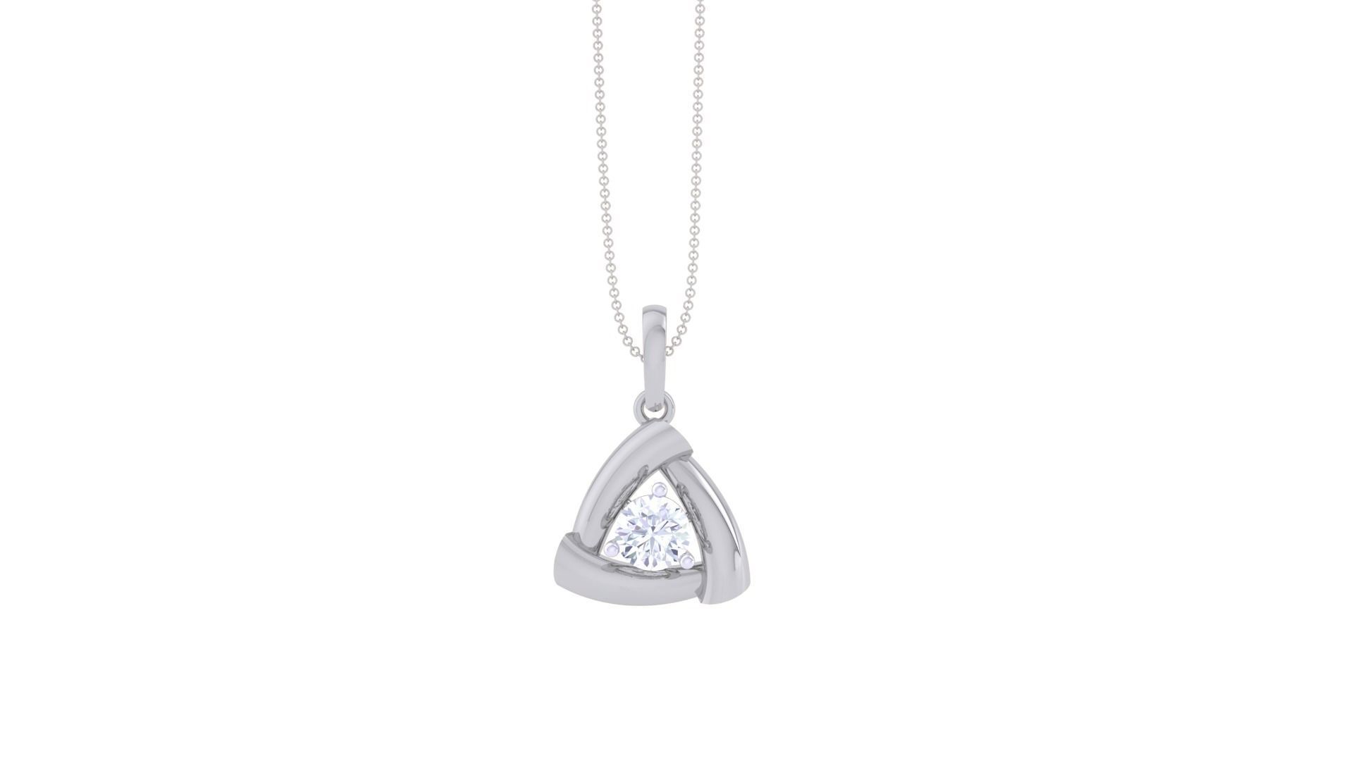 Ultra Light Wt Solitaire Diamond Pendant Necklace 3dm stl obj 3D print model_6
