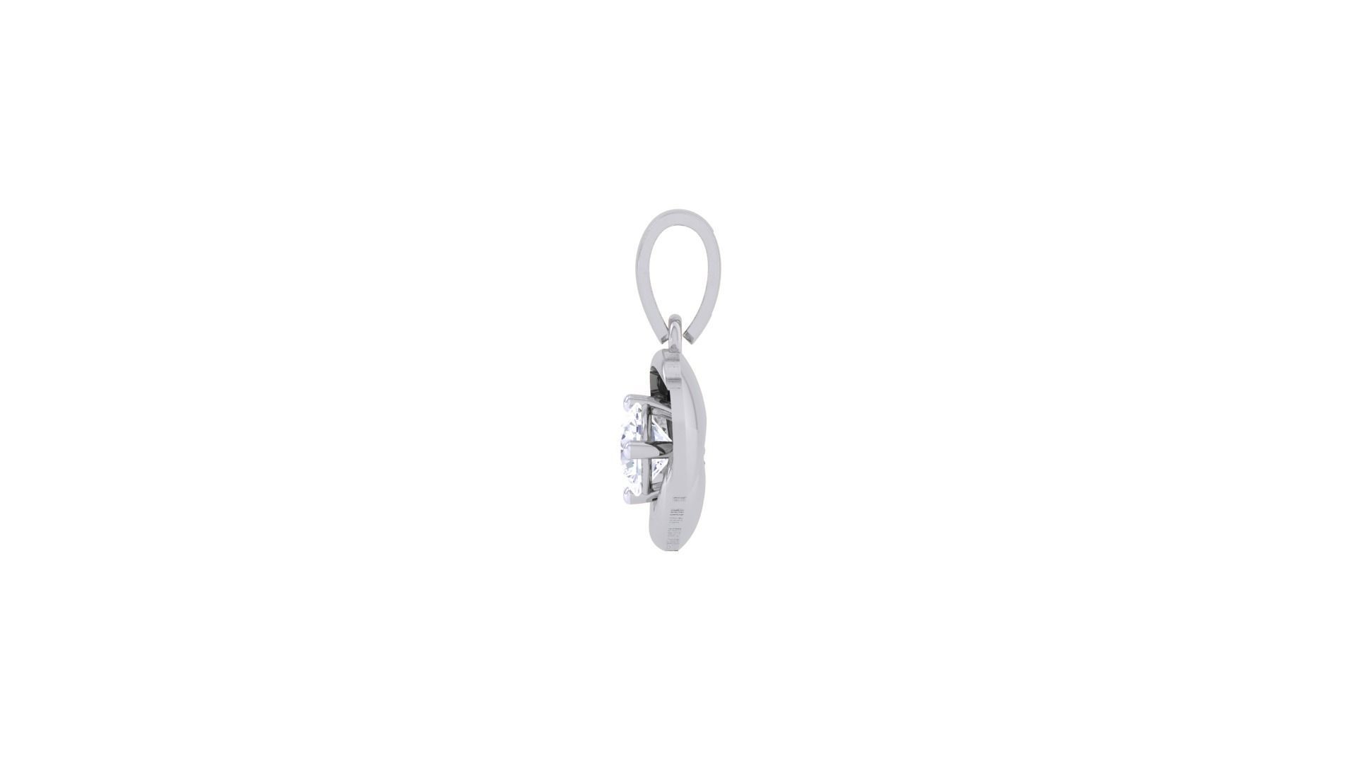 Ultra Light Wt Solitaire Diamond Pendant Necklace 3dm stl obj 3D print model_8