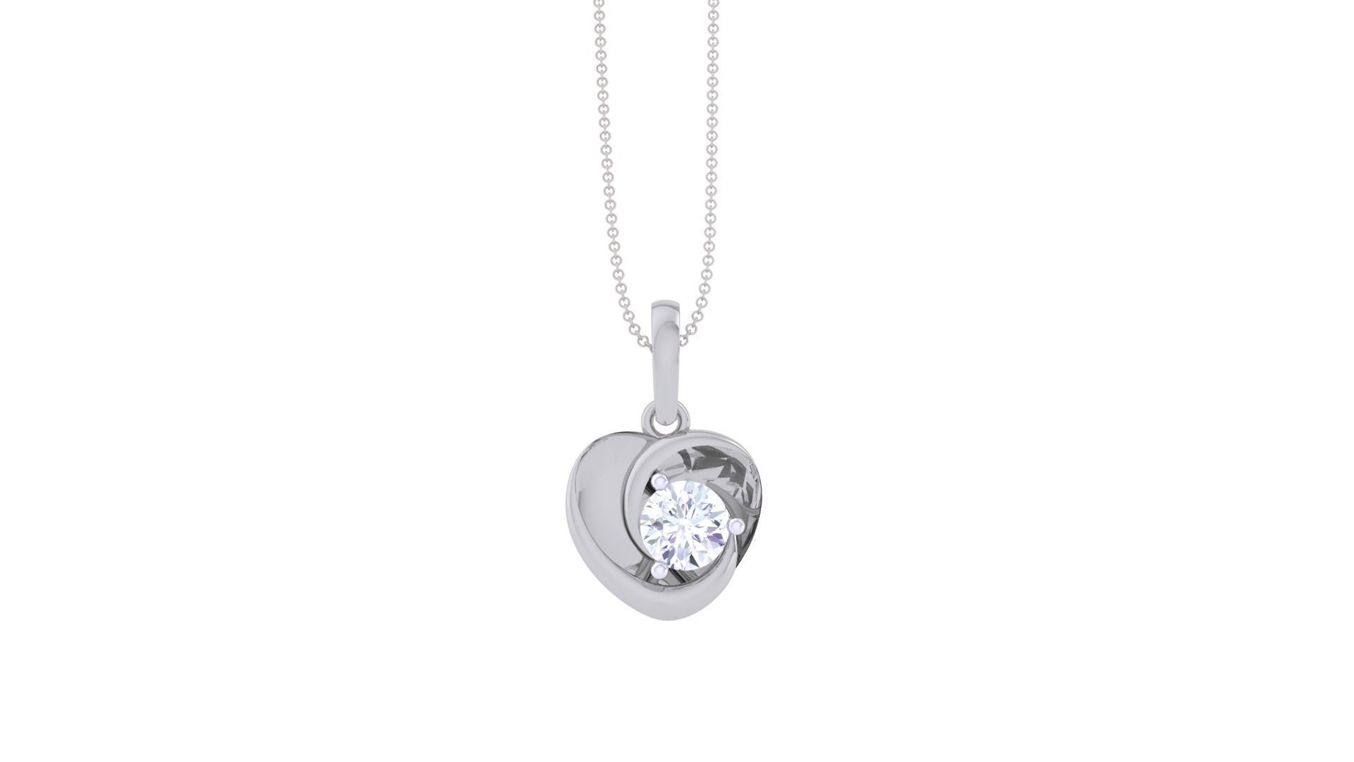 Ultra Light Wt Solitaire Diamond Pendant Necklace 3dm stl obj 3D print model_7