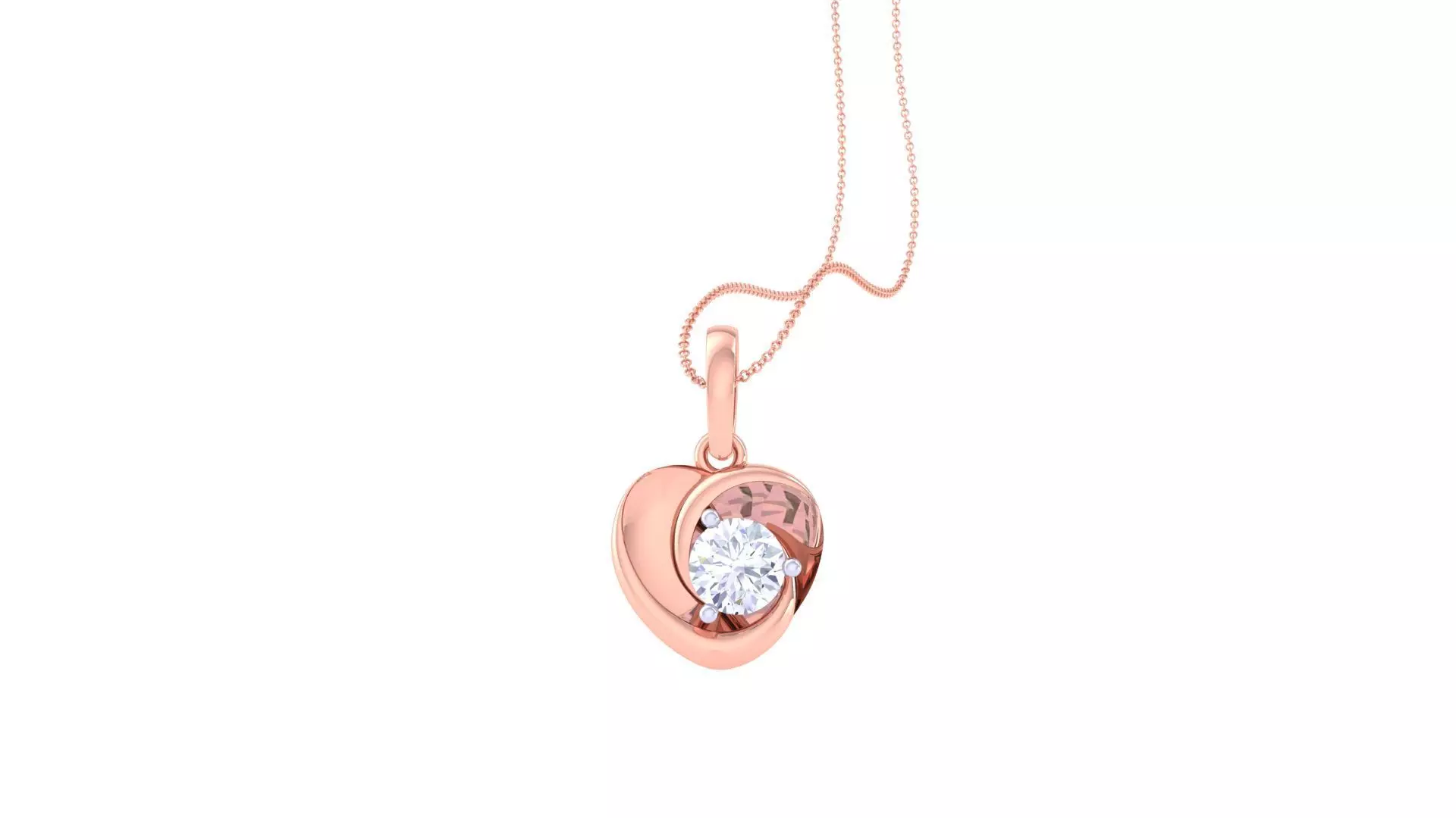 Ultra Light Wt Solitaire Diamond Pendant Necklace 3dm stl obj 3D print model_0