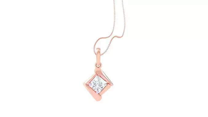Ultra Light Wt Solitaire Diamond Pendant Necklace 3dm stl obj 3D print model