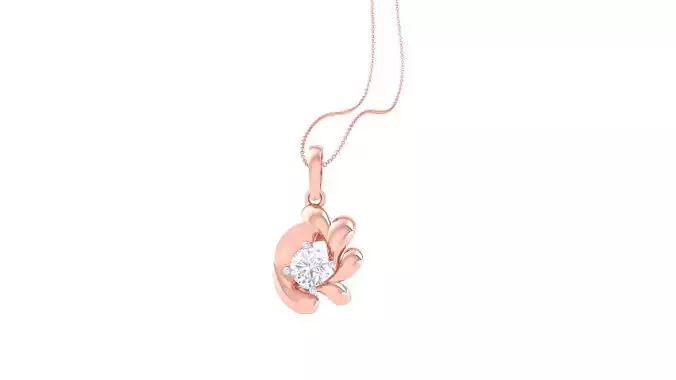 Ultra Light Wt Solitaire Diamond Pendant Necklace 3dm stl obj 3D print model