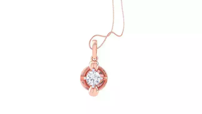 Ultra Light Wt Solitaire Diamond Pendant Necklace 3dm stl obj 3D print model