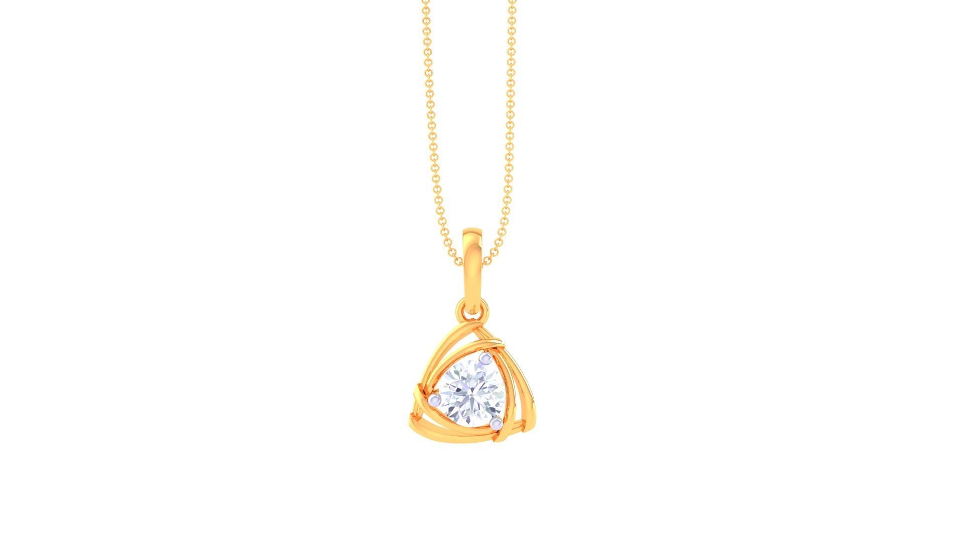 Ultra Light Wt Solitaire Diamond Pendant Necklace 3dm stl obj 3D print model_6