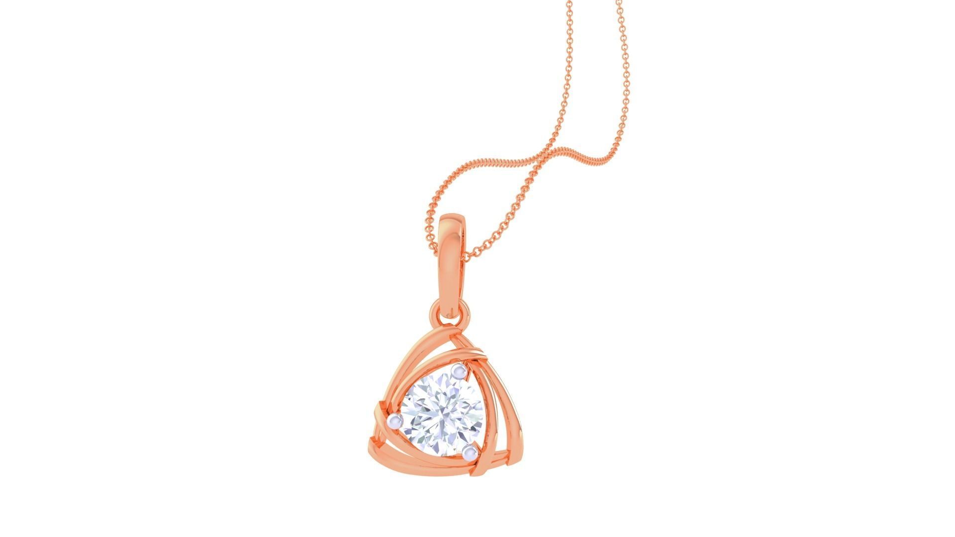 Ultra Light Wt Solitaire Diamond Pendant Necklace 3dm stl obj 3D print model_1