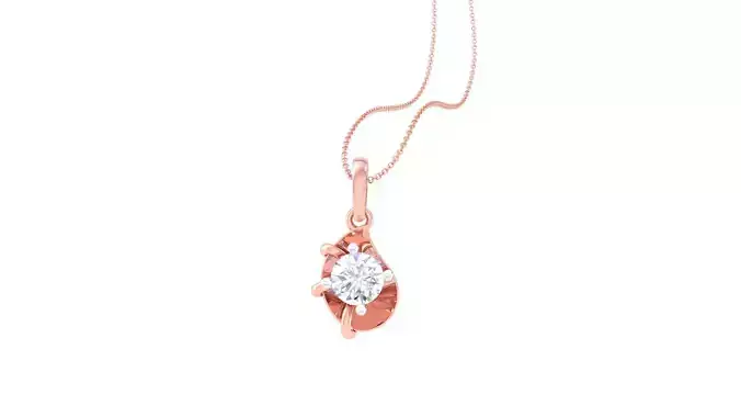 Ultra Light Wt Solitaire Diamond Pendant Necklace 3dm stl obj 3D print model