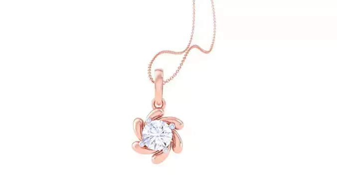 Ultra Light Wt Solitaire Diamond Pendant Necklace 3dm stl obj 3D print model