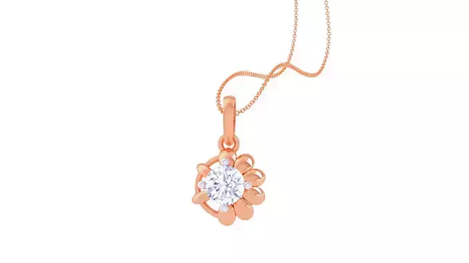 Ultra Light Wt Solitaire Diamond Pendant Necklace 3dm stl obj 3D print model