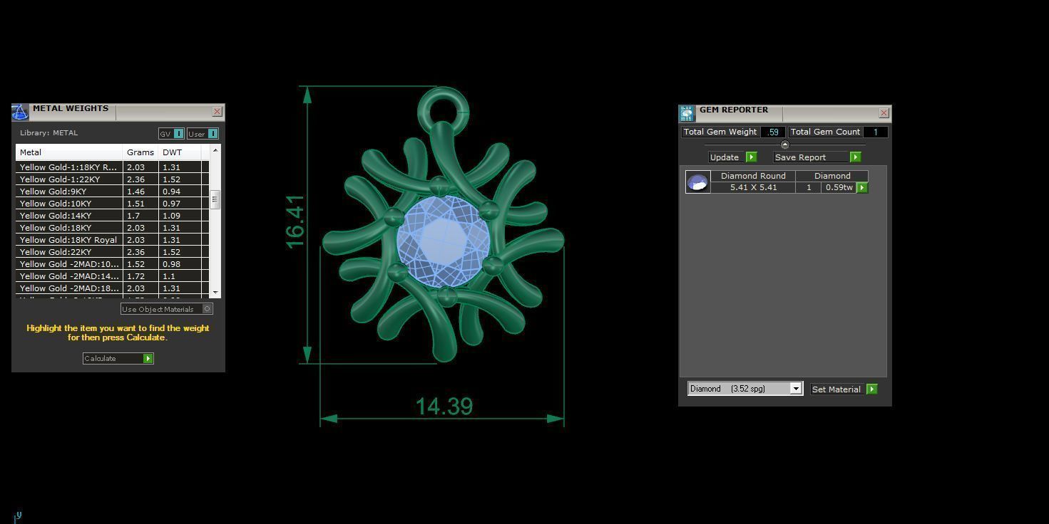 Ultra Light Wt Solitaire Diamond Pendant Necklace 3dm stl obj 3D print model_4