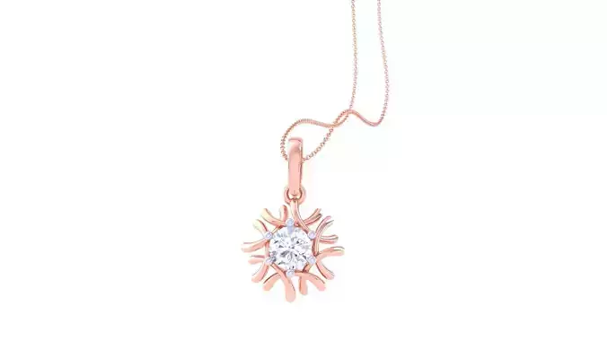 Ultra Light Wt Solitaire Diamond Pendant Necklace 3dm stl obj 3D print model