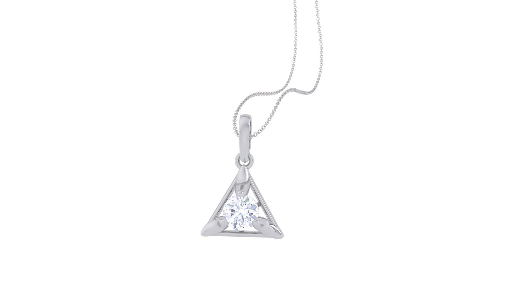 Ultra Light Wt Solitaire Diamond Pendant Necklace 3dm stl obj 3D print model_1