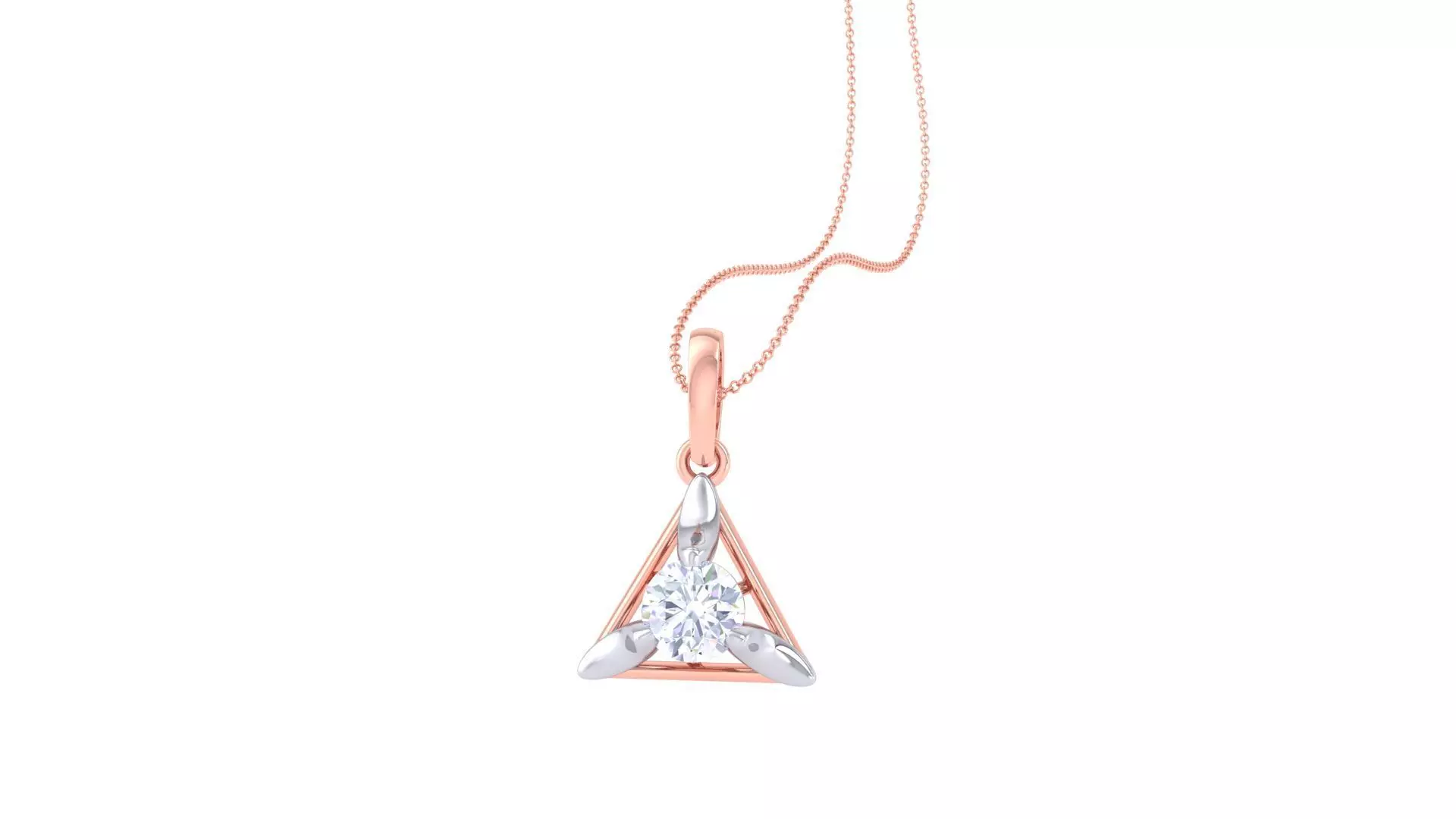 Ultra Light Wt Solitaire Diamond Pendant Necklace 3dm stl obj 3D print model_0