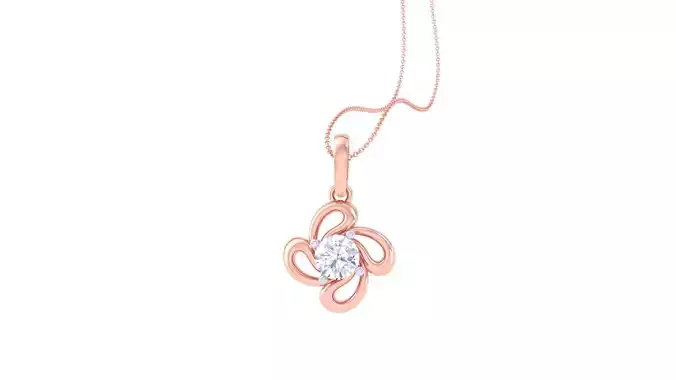 Ultra Light Wt Solitaire Diamond Pendant Necklace 3dm stl obj 3D print model